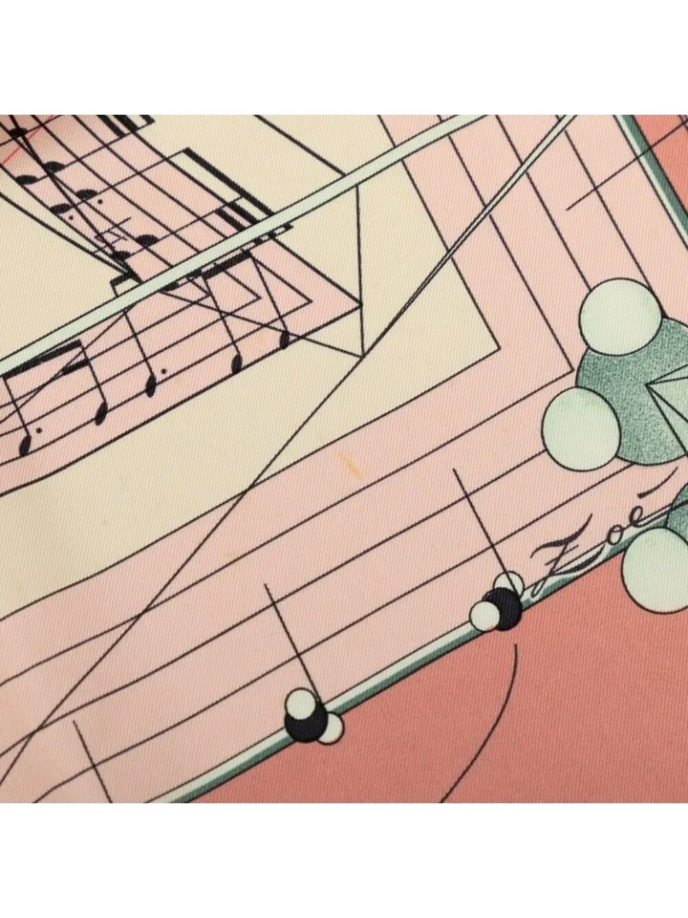 Hermes Carre 90 la Musique Des Spheres Music Played by Scarf Pink Multicolor